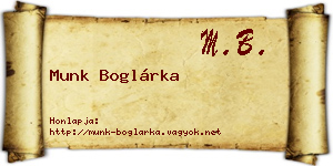 Munk Boglárka névjegykártya